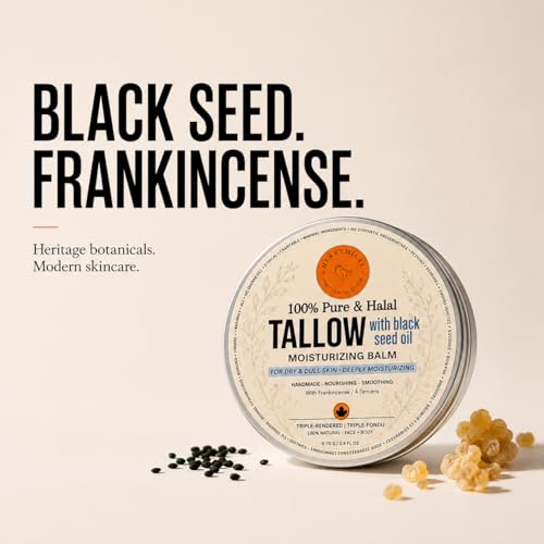 Black Seed & Frankincense Beef Tallow Face Moisturizer 70g - Organic, Halal, Sensitive Skin