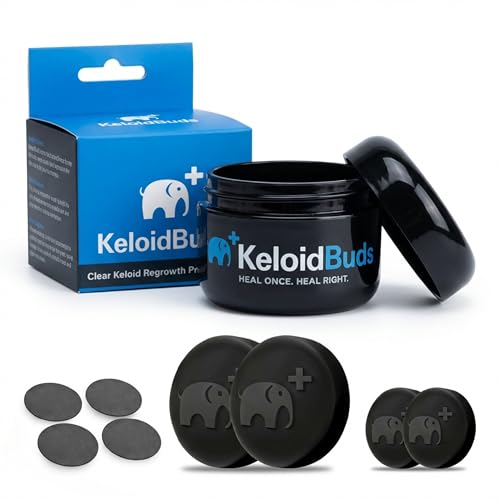 Black Keloid Pressure Earrings Set - Hypoallergenic Silicone Magnetic Clips for Ear Keloids - 4 Pieces