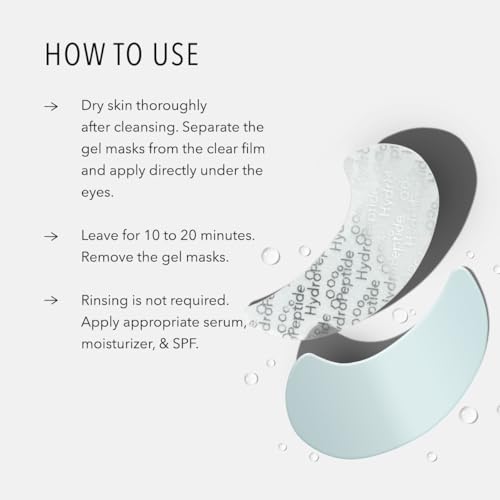 HydroPeptide PolyPeptide Collagel Eye Masks, Line-Lifting Hydrogel Under Eye Patch, Firmer Appearance & Hydration & Dark Circles, 8 Treatments