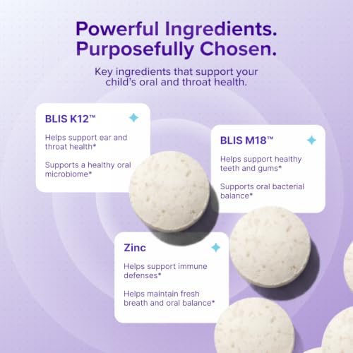 Kids Probiotics Lozenges with Strawberry Vanilla Flavor - Oral & Gut Health Support