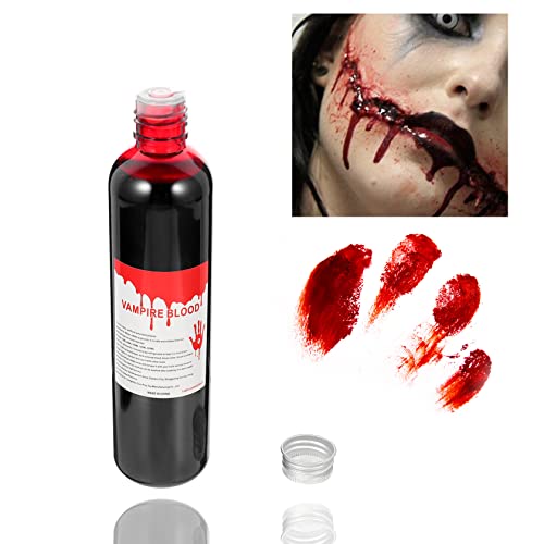 Fake Blood Washable Makeup,1.01oz(30ML) Halloween Fake Liquid Blood for Zombie Bride,Clothes,Monster SFX Scary Clown and Vampire Makeup & Monster Dress Up Cosplay,1 Pack
