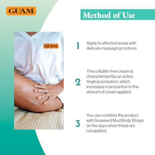 GUAM Fangocrema Anti-Cellulite Cream ? Seaweed & Tourmaline FIR for Skin Tightening ? Hot Gel with Caffeine for Firming & Contouring (10.5Oz)