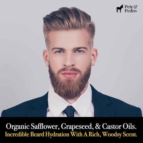 Natural Beard Oil with Woody Scent - Organic Hydrating & Softening 2 oz