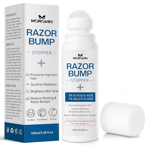 Razor Bumps Ingrown Hair Treatment: 3.38fl.oz Smoothing Solution for Body, Beard & Bikini Area Post Waxing After Shaving Serum for Ingrown Hair & Razor Burn - Women & Men
