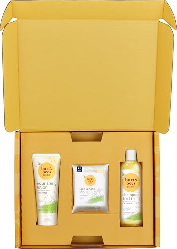 Burt's Bees Baby Gift Set with Lavender Shampoo, Lotion & Wipes - Natural Baby Essentials