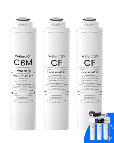 Waterdrop RT-2CFCBM RO System Replacement Filter Bundle - Long-Lasting Purified Water
