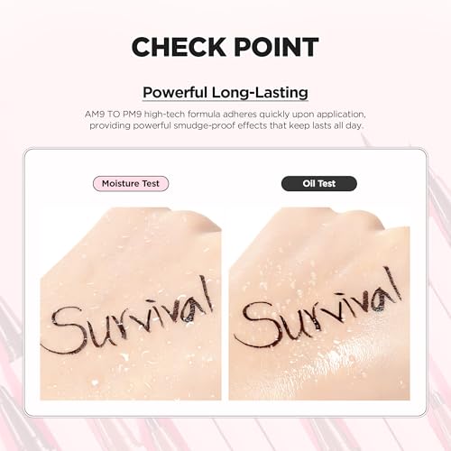 lilybyred AM9 to PM9 Survival Penliner | Korean Waterproof Liquid Eyeliner, 0.1mm Ultra-Fine Brush, Highly Pigmented, Quick-Dry, Smudge-Proof, Long-Lasting, Precision Line, 0.021 oz. (02 Matt Brown)