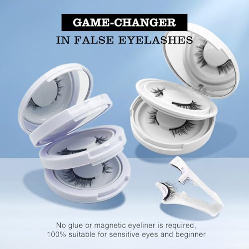 Hunnyfit Magnetic Lashes,2026 New Magnet Eyelashes with Applicator Natural Look,No Glue Needed Reusable Eyelashes Kit for Women(02+03+06)