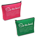 POFULL Pink and Green Sorority Graduation Bag - Greek Paraphernalia Cosmetic Bag Sisterhood Gift (Pink and green bag)