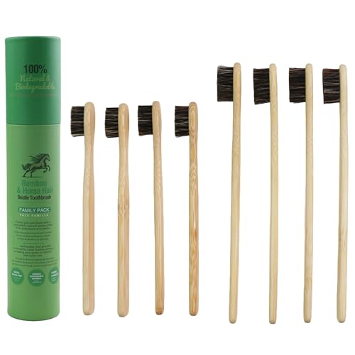 Eco-Friendly Bamboo Toothbrush with Horsehair Bristles Family Pack - Zero Waste