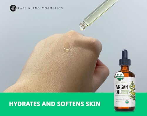 4oz Organic Argan Oil for Hair & Skin - Pure Cold-Pressed Moisturizer & Frizz Control