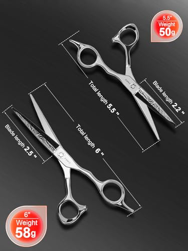 FMPZ Zebra Style 5.5-inch Professional Hair Cutting Scissors - Ergonomic Shears for Salon & Home