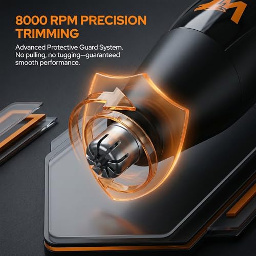 WOLNIXX Nose & Ear Trimmer - Wet/Dry Rechargeable Electric Grooming Tool, 8000 RPM, Model 2026