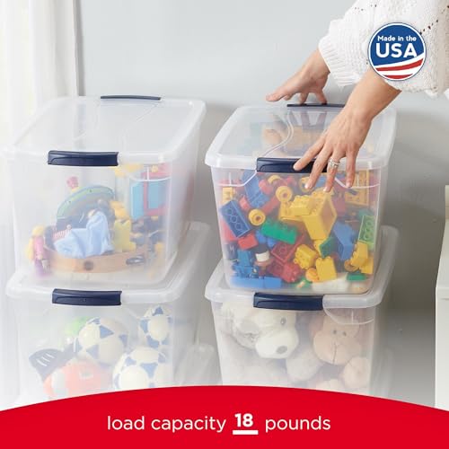 Rubbermaid Cleverstore 32 Qt Stackable Plastic Storage Bins with Lids - 6 Pack
