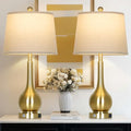 Rinweey 26-inch Gold Set of 2 Touch Control Bedside Lamps with USB Ports - Dimmable Nightstand Lamps for Living Room & Bedroom