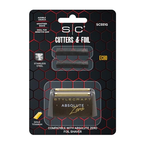 StyleCraft Absolute Zero Foil Shaver Gold & Black Echo Cutters for Men