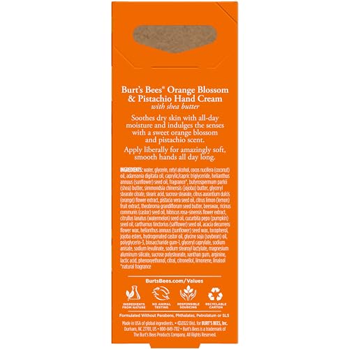 Burts Bees Orange Blossom & Pistachio Hand Cream with Shea Butter, 1 Oz (Package May Vary)