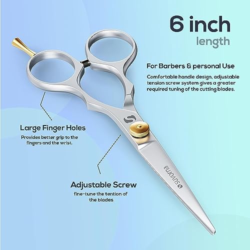 Suvorna 6-Inch Professional Hair Cutting Scissors for Barbers & Hairdressers