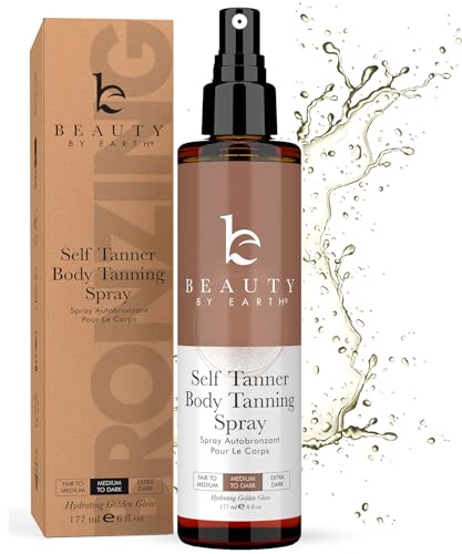 Self Tanner Spray for Natural Glow - 6 Fl Oz Medium to Dark, USA Made