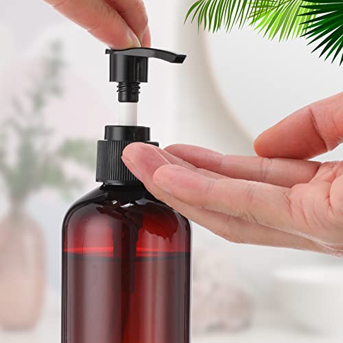 48-Pack 8oz Amber Pump Bottles Dispenser for Liquids & Lotions – Variation of 72