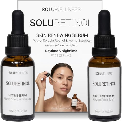 SOLURETINOL Retinol Face Serum Duo - Anti-Aging Wrinkle & Moisture Boost for Eyes & Neck (1-Pack)