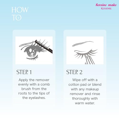 KISSME Heroine Make Speedy Mascara Remover 2 Pack 0.22 Fl Oz each | Waterproof Eye Makeup Remover