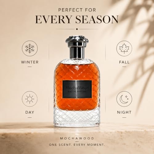 Amber Wood Perfume 100ml - Unisex Fragrance with Coffee, Saffron & Oud - Variation of Amber Wood / 3.4 Fl Oz