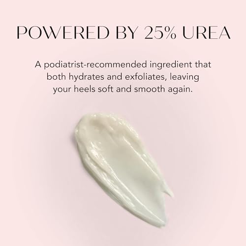 Foot Cream for Dry Cracked Heels and Feet - 4fl oz Urea Foot Cream for Women W/Vitamin E, Shea & Cocoa Butter - Naturally Scented Cracked Heel Treatment & Moisturizer - Non-Greasy