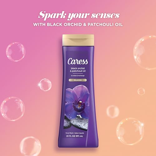 Caress Body Wash Black Orchid & Patchouli Oil 2-Pack - 20 Fl Oz Each - Moisturizing & Luxurious Scent
