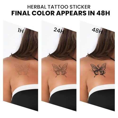 Semi Permanent Tattoo, 2 Sheets Realistic Temporary Tattoos for Women Men Adult, Lasts 2 Weeks Fake Tattoos for Arm Wrist, Waterproof and Non-Reflective, Flying Wings Couple Set