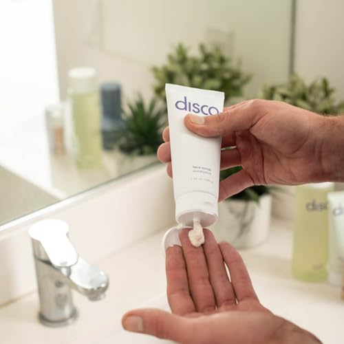 Disco Men¡¯s Renewing Face Scrub ? Natural & Organic Deep Exfoliating Cleanser & Pre Shave Wash, Soften, Remove Blackheads & Ingrown Hair, Eucalyptus, Paraben-Free with Coffee Extract, AHA & BHA, 2oz