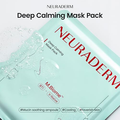 Deep Calming Facial Sheet Mask, Sensitive Skin Soothing Serum Moisturizing Skincare (Pack of 5)
