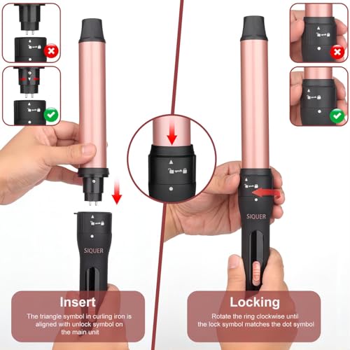 3-in-1 Curling Wand Set for Hair Styling - Detachable Barrels, Fast Heating, Travel Friendly