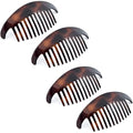 Tortoise Shell Hair Combs Set - 4 Piece French Side Interlocking Clips for Women