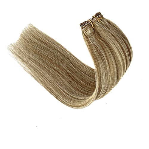Valiilo 16 Inch Blonde Highlight Remy Clip-In Hair Extensions - Seamless 7-Piece Set