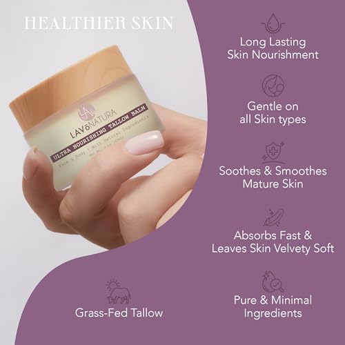 Whipped Grass-Fed Beef Tallow Balm for Face & Body with Shea & Rosehip Oil