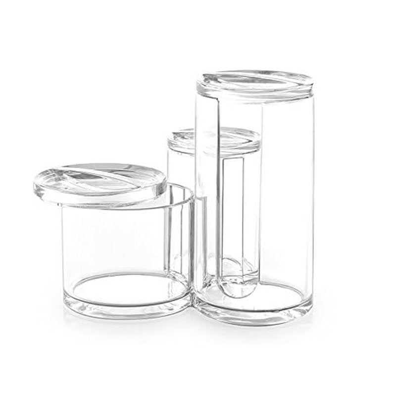BINO 'The Trio' 3 Compartment Acrylic Makeup Accessory Organizer, Clear and Transparent Cosmetic Beauty Vanity Holder Storage
