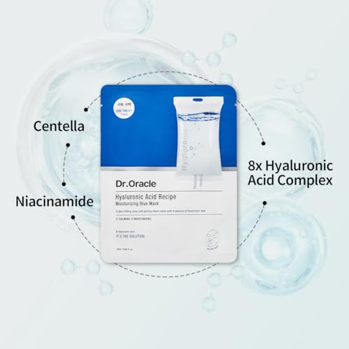 Hyaluronic Acid Blue Hydrating Sheet Mask 10 Pack - Moisturizing K-Beauty Facial Mask