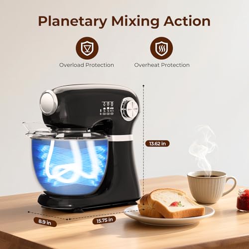 Electactic 5.3 Quart Electric Stand Mixer with 12 Speed - Black, New