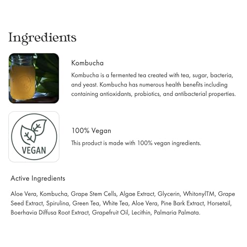emerginC Scientific Organics Kombucha Cleanser - Nutrient Powerhouse Face Wash with Aloe Vera + Plant Stem Cells to Help Visibly Improve Skin Tone + Texture (4 oz, 120 ml)