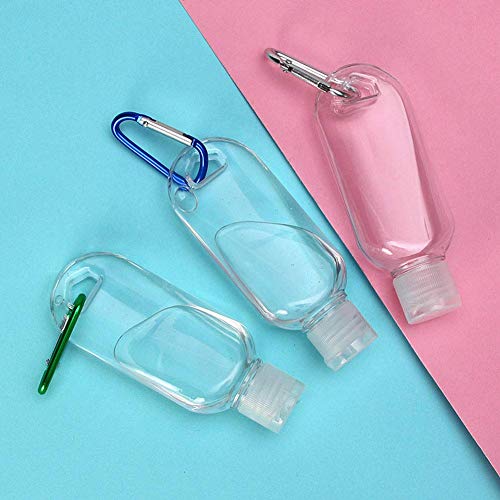 50PCS Travel Refillable Clear Plastic Keychain Bottles - Leakproof 50ml/1.7oz