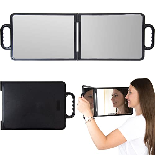 Large Folding Mirror with Dual Handles - Rectangular Salon/Barber Mirror