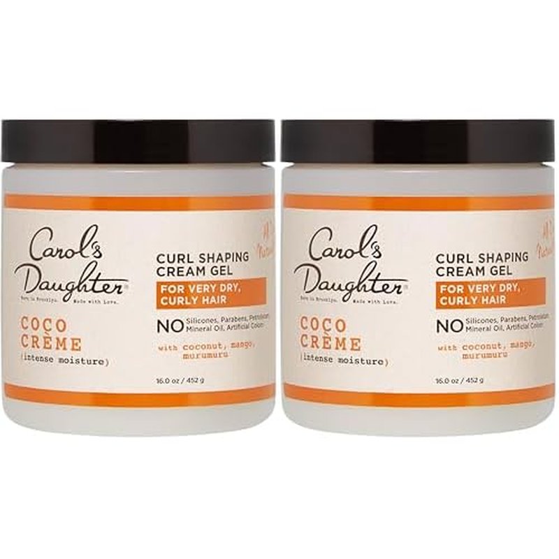Carol¡¯s Daughter Coco Creme Curl Shaping Cream Gel,with Coconut Oil,Coconut Milk,Hair Gel for Curly Hair,Silicone,Paraben and Mineral Oil Free,For Very Dry Split Ends,16 Oz,(Pack of 2)
