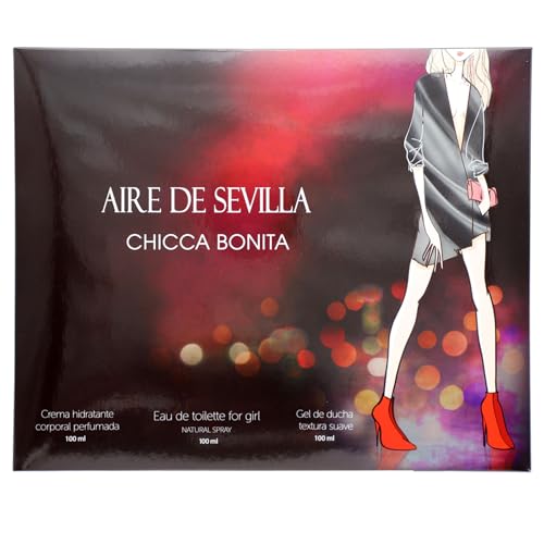 Instituto Español Aire de Sevilla Chicca Bonita Gift Set 10.14 Fl Oz - Eau de Toilette, Body Gel & Lotion for Women