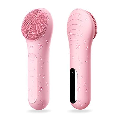 N?graCoola CLIE Facial Cleansing Brush, Waterproof and Rechargeable Electric Face Scrubber for Men & Women, Exfoliating, Massaging, and Cleansing - Pink