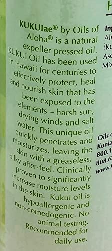 Unscented Kukui Oil - Hawaii Natural Moisturizer for Skin & Hair - 4 Fl Oz