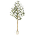 6ft Faux Olive Tree with Sturdy White Planter - Realistic Artificial Indoor Plant