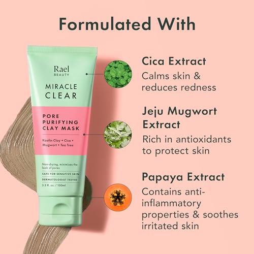 Rael Miracle Bundle - Miracle Clear Pore Control Clay Mask (3.4 fl. oz) & Miracle Clear Soothing Spot Gel (0.14oz)