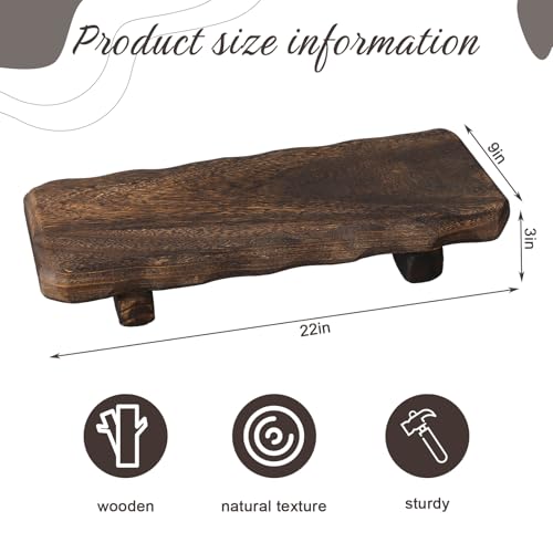 Briwooody 22 x 9 Inch Rustic Wood Riser Pedestal for Kitchen & Decor