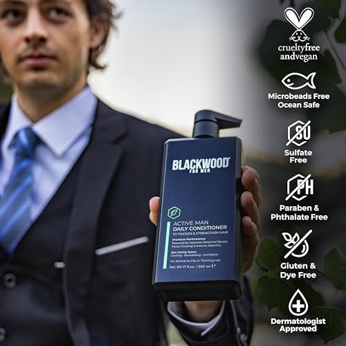 Blackwood For Men Hair Loss & Dandruff Shampoo & Conditioner Bundle - Sulfate & Paraben Free, 17 Oz Each